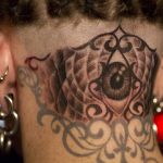 Chris DeLauder Tattoo Artist black and grey eye back of head 2