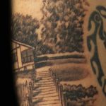 Chris DeLauder Tattoo Artist black and grey family dock in memory