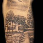 Chris DeLauder Tattoo Artist black and grey family dock in memory 2