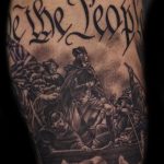 Chris DeLauder Tattoo Artist black and grey goerge washington crossing delaware