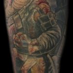Chris DeLauder Tattoo Artist color zombie calf