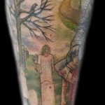 Chris DeLauder Tattoo Artist color zombie calf 3