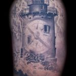 Emily Graven Tattoo Artist black and grey light house