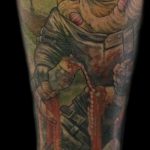 Chris DeLauder Tattoo Artist color zombie calf 2
