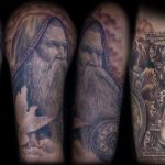 Chris DeLauder Tattoo Artist black and grey father time