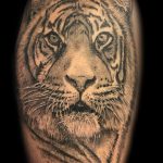 Lisa DeLauder Tattoo Artist black and grey tiger